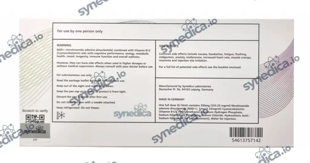 Synedica NAD+ & B12 1008mg Injection Pen Kit